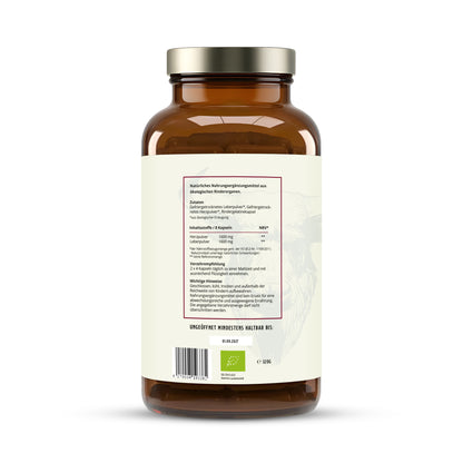 HERZBLUT BIO BEEF LIVER & BEEF HEART – Deutsche Rinderleber & Rinderherz für Sportler - Grasgefüttert aus ökologischer Haltung – Energie, Leistung, Blutbildung & Eisenstoffwechsel [240 Kapseln]