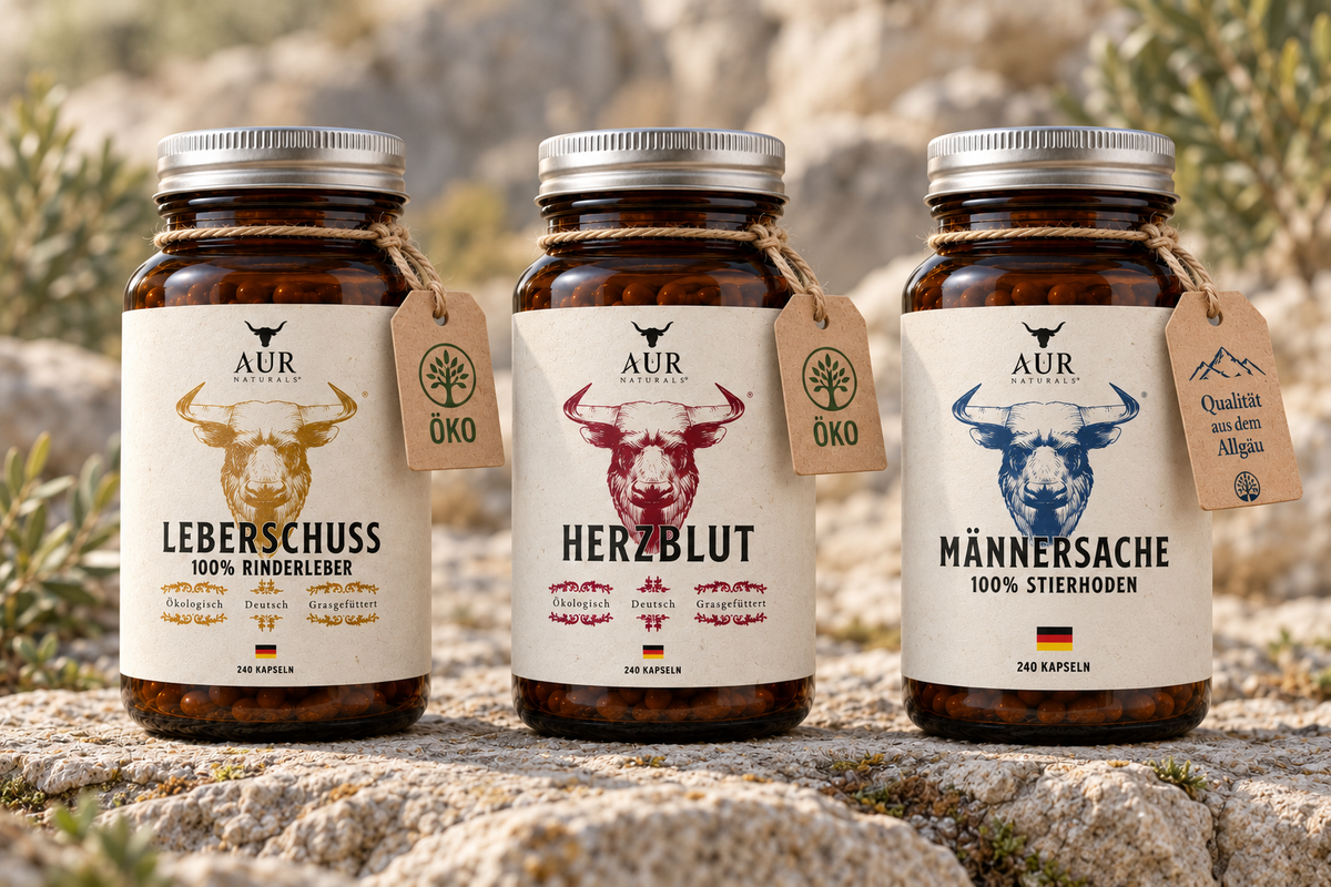 AUR Naturals Organprodukte in Braunglas
