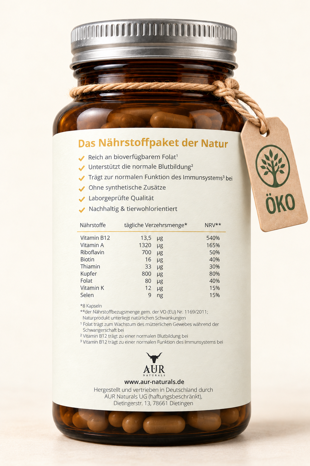 Rinderleber-Kapseln – LEBERSCHUSS, 240 Kapseln – Seitenansicht